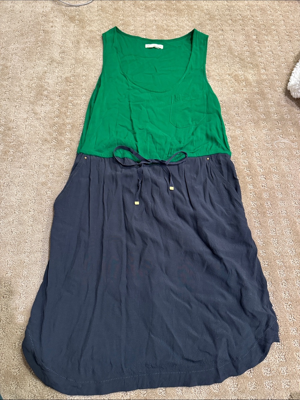 Anthropologie Tank Dress With Pockets and Drawstring